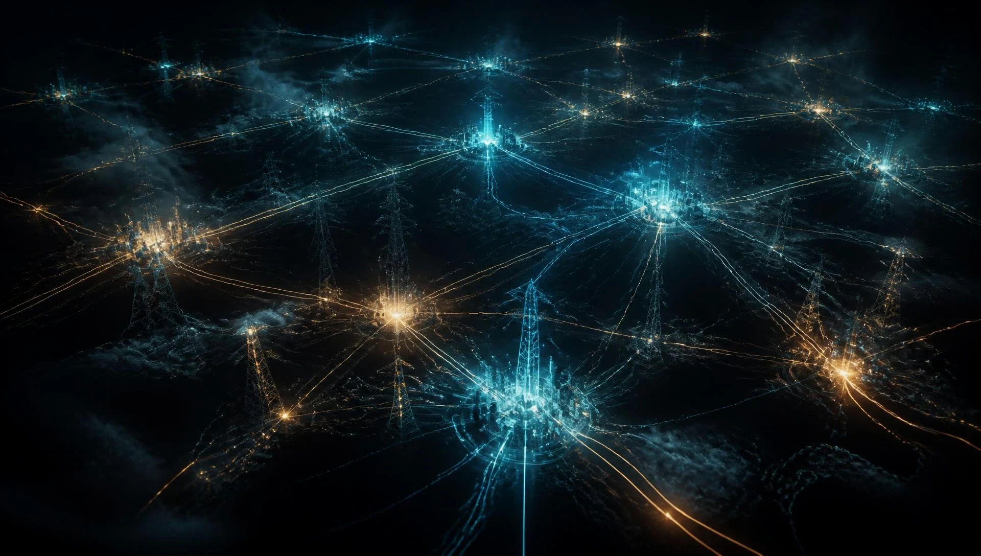 Concept visualization of an abstract energy network used for system modeling research