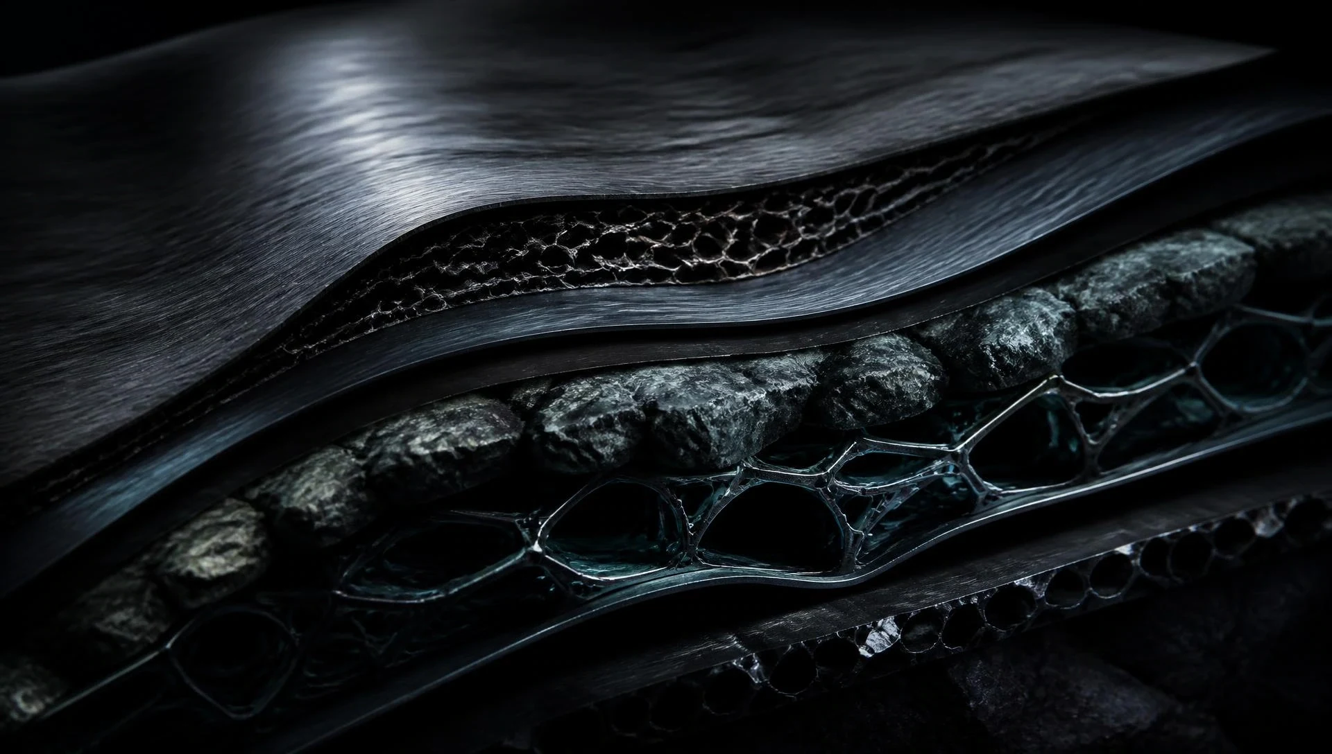 Concept image of a layered composite material cross-section